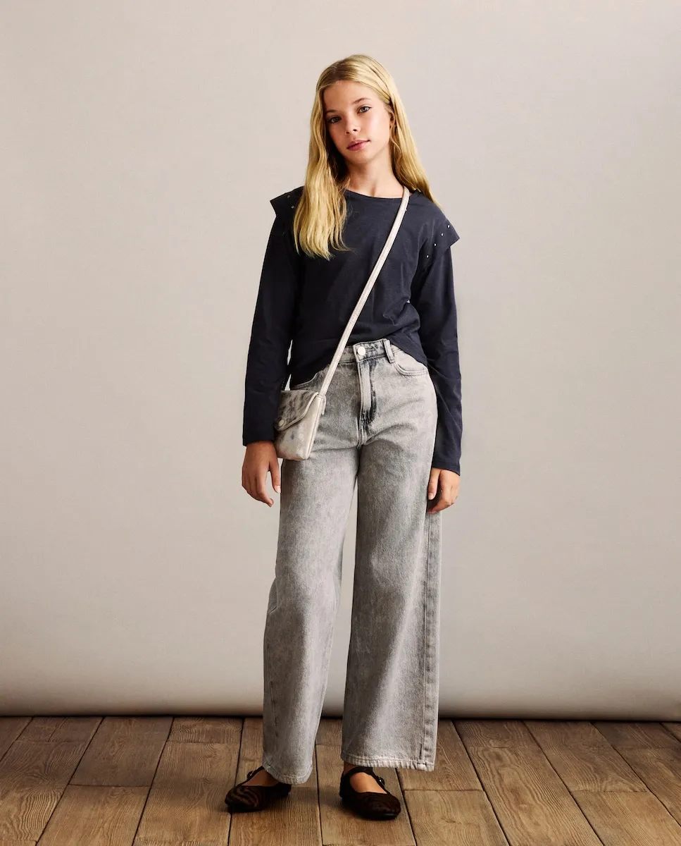 

Джинсовые брюки с фольгой для девочки Coconut El Corte Inglés, светло-серый