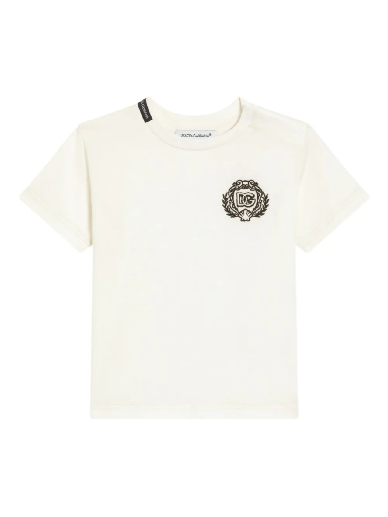 

Dolce & Gabbana Kids футболка с вышитым логотипом, белый