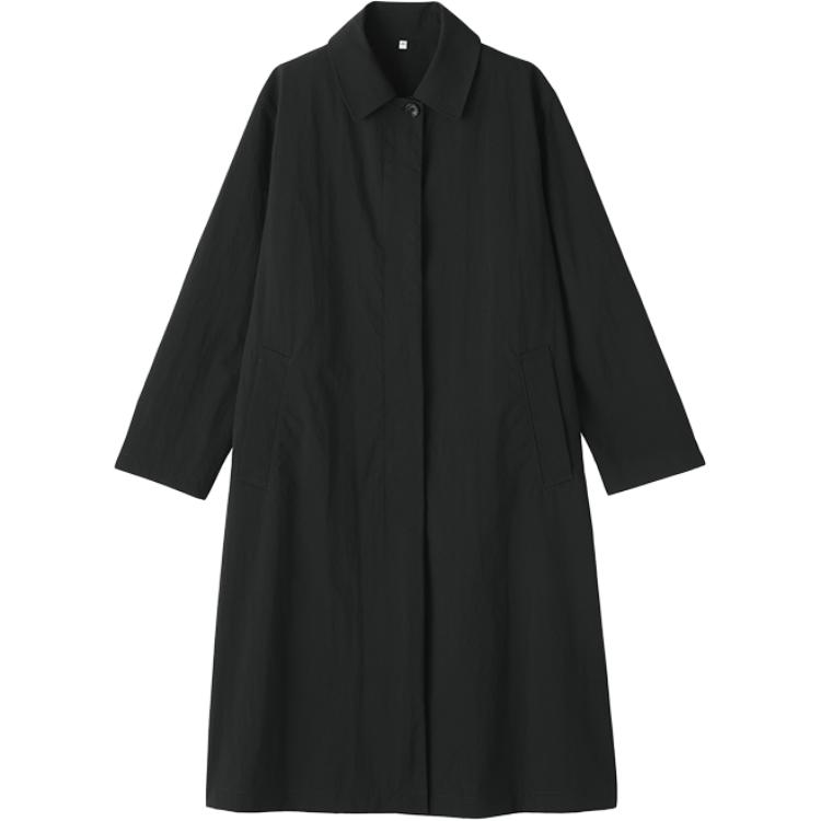 

Пальто женское с воротником стойкой умеренное MUJI, темно-темно-синий