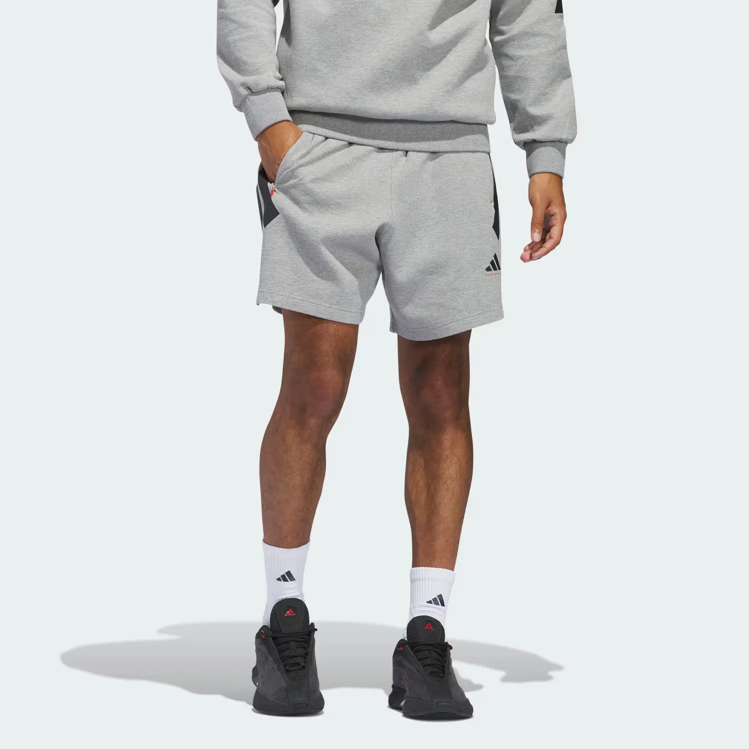 Бесплатная доставка с баскетбольными шортами AdiClub Spacer унисекс Adidas, серый — фото 4