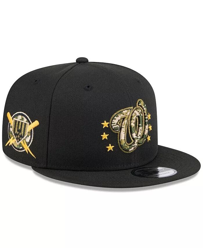 

Мужская черная кепка Snapback 9FIFTY, посвященная Дню вооруженных сил Вашингтона 2024 New Era, черный