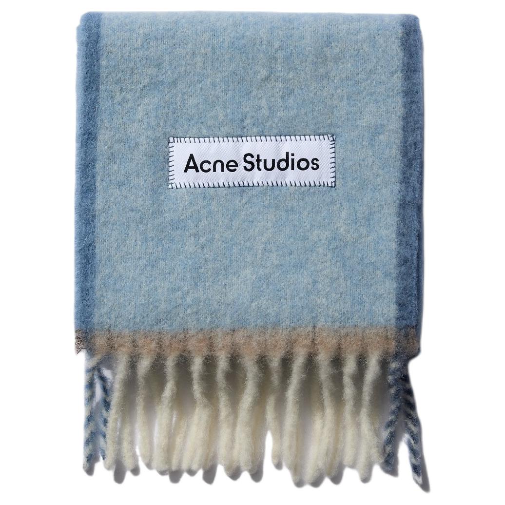 

Acne Studios Шерстяной вязаный шарф с альпакой и мохером, Blue