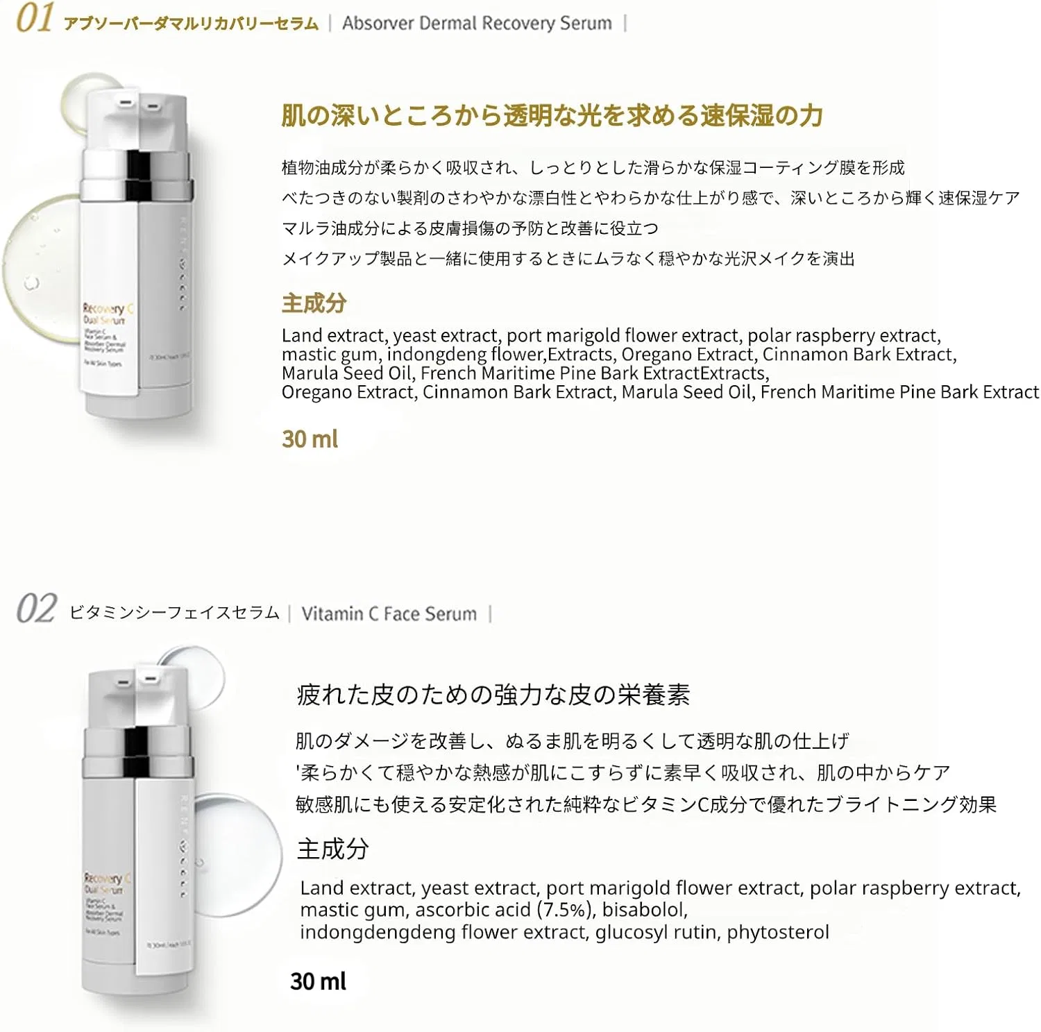 Сыворотка для лица Renesel Recovery C Dual Serum с витамином C, 30 мл + 30 мл — фото 3