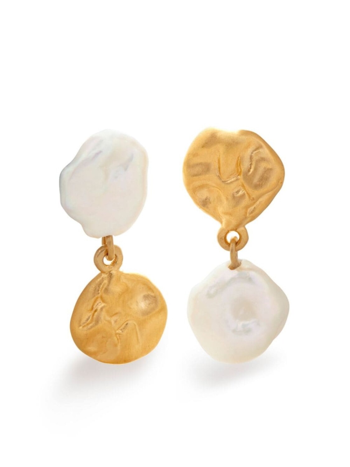 

Серьги-гвоздики Keshi из коллаборации с Mother of Pearl Monica Vinader, золотой