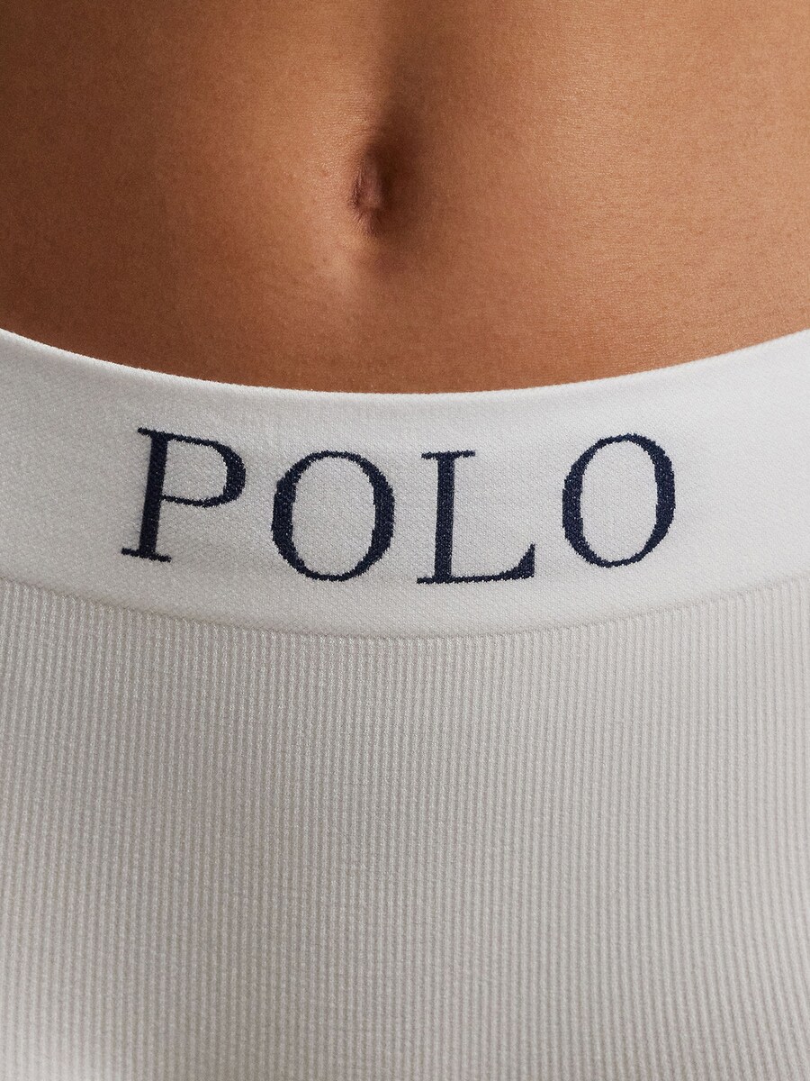 Короткий пижамный комплект Polo Ralph Lauren Ribbed Seamless, белый — фото 3