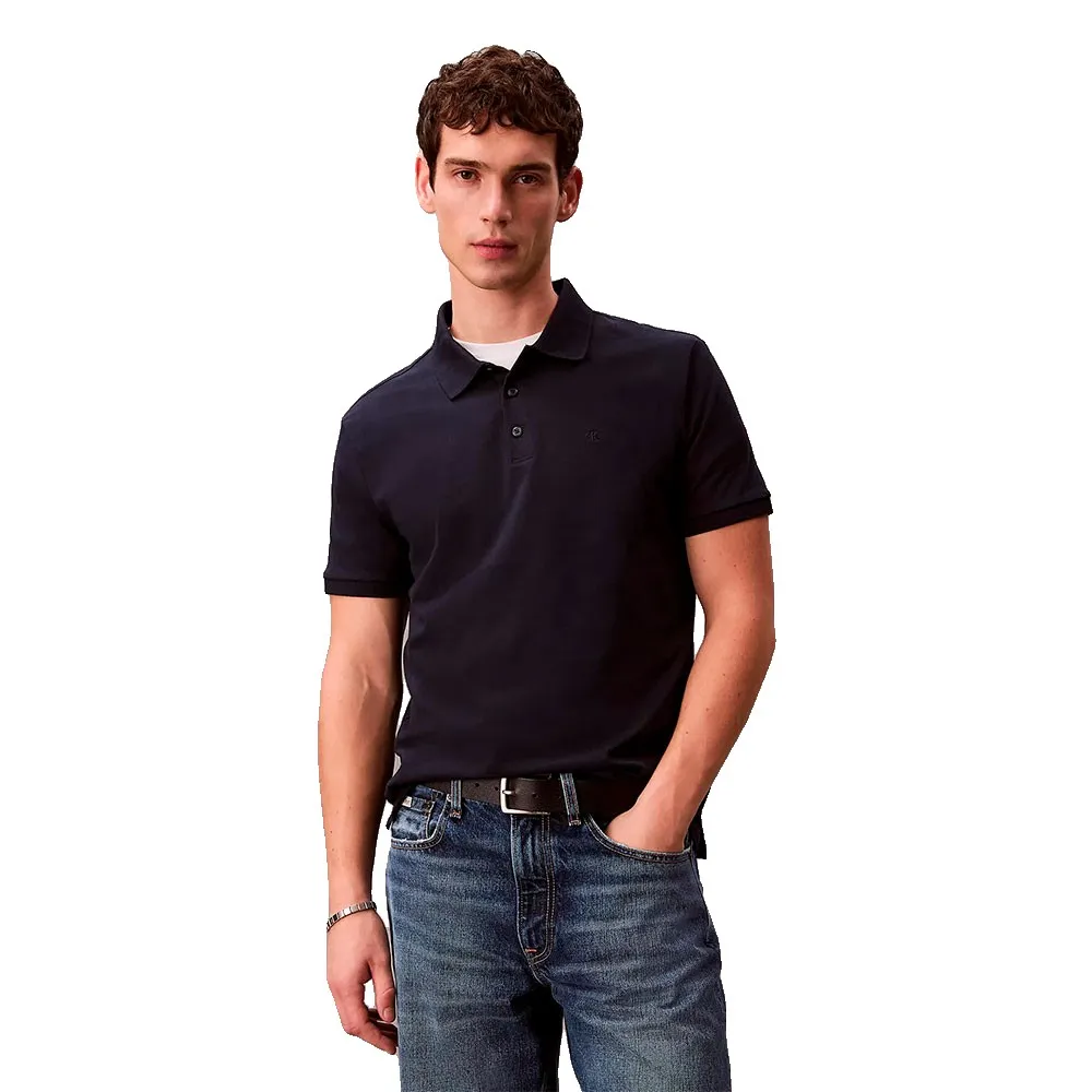 

Классическая поло-рубашка с коротким рукавом от Calvin Klein Jeans с монограммой, синий