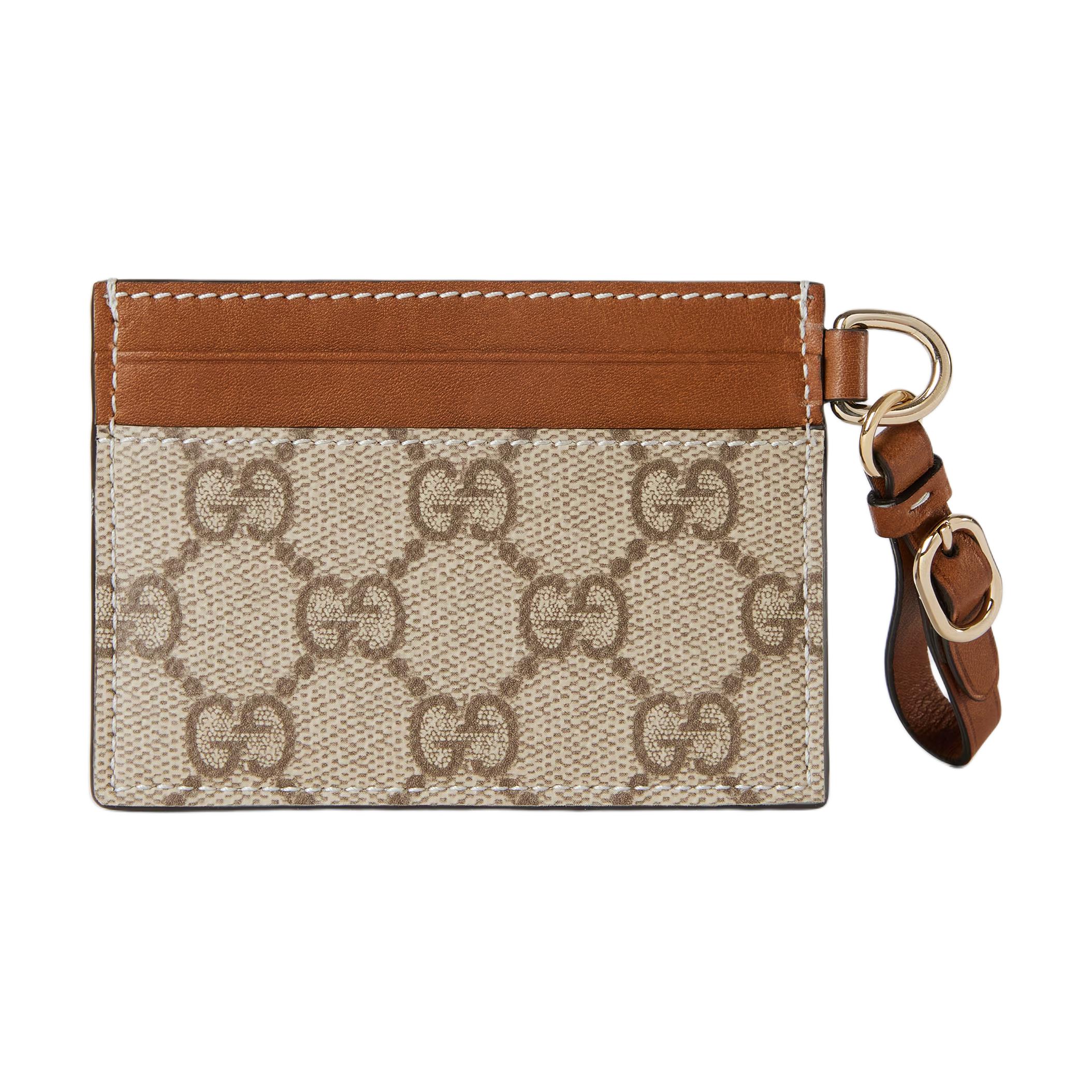 GUCCI Кошелек для карт из coated canvas женский beige & brown — фото 3