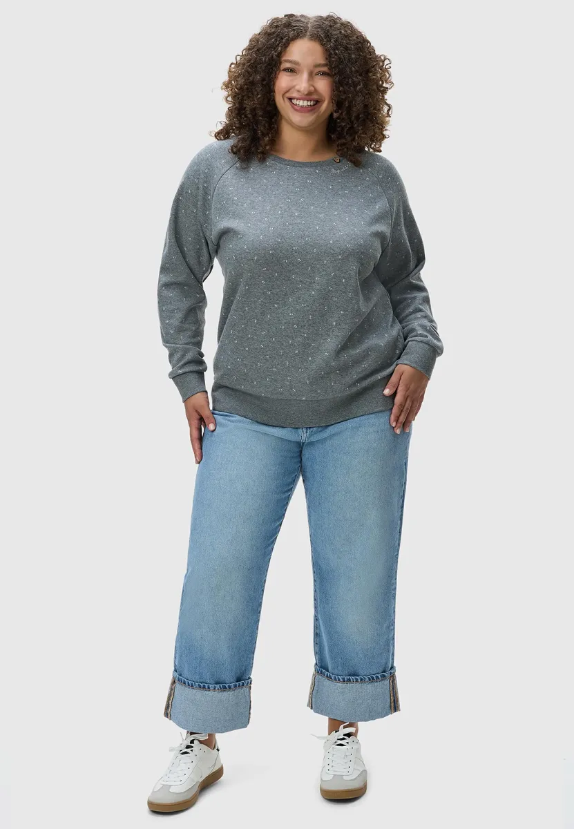 

Свитер с круглым вырезом Ragwear "Johanka Triangles Plus", модный женский свитер с принтом по всей поверхности, серый