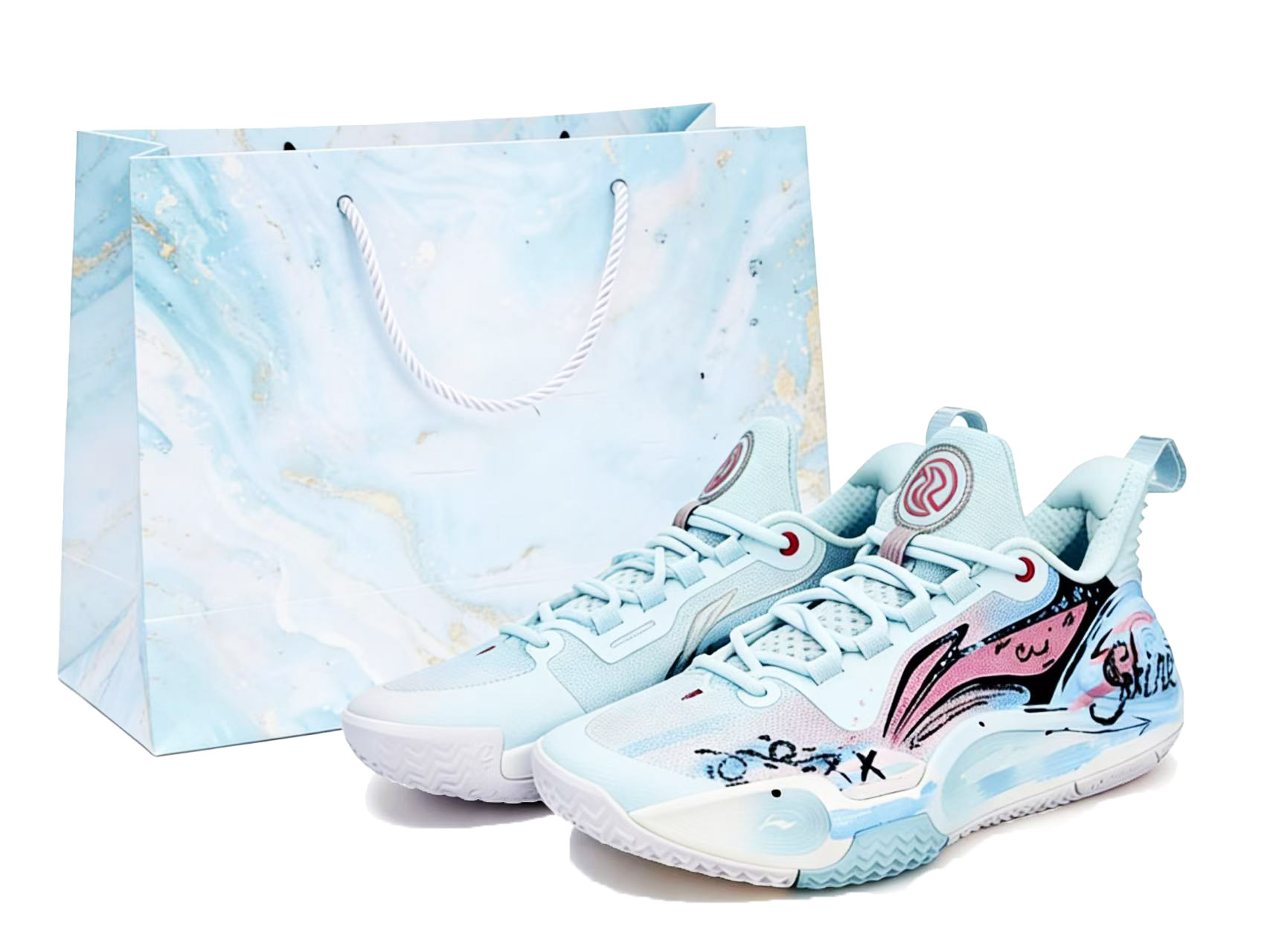 

Баскетбольные кроссовки Li Ning Speed 9 с амортизацией, противоскользящей и износостойкой подошвой, низкие, унисекс, синие