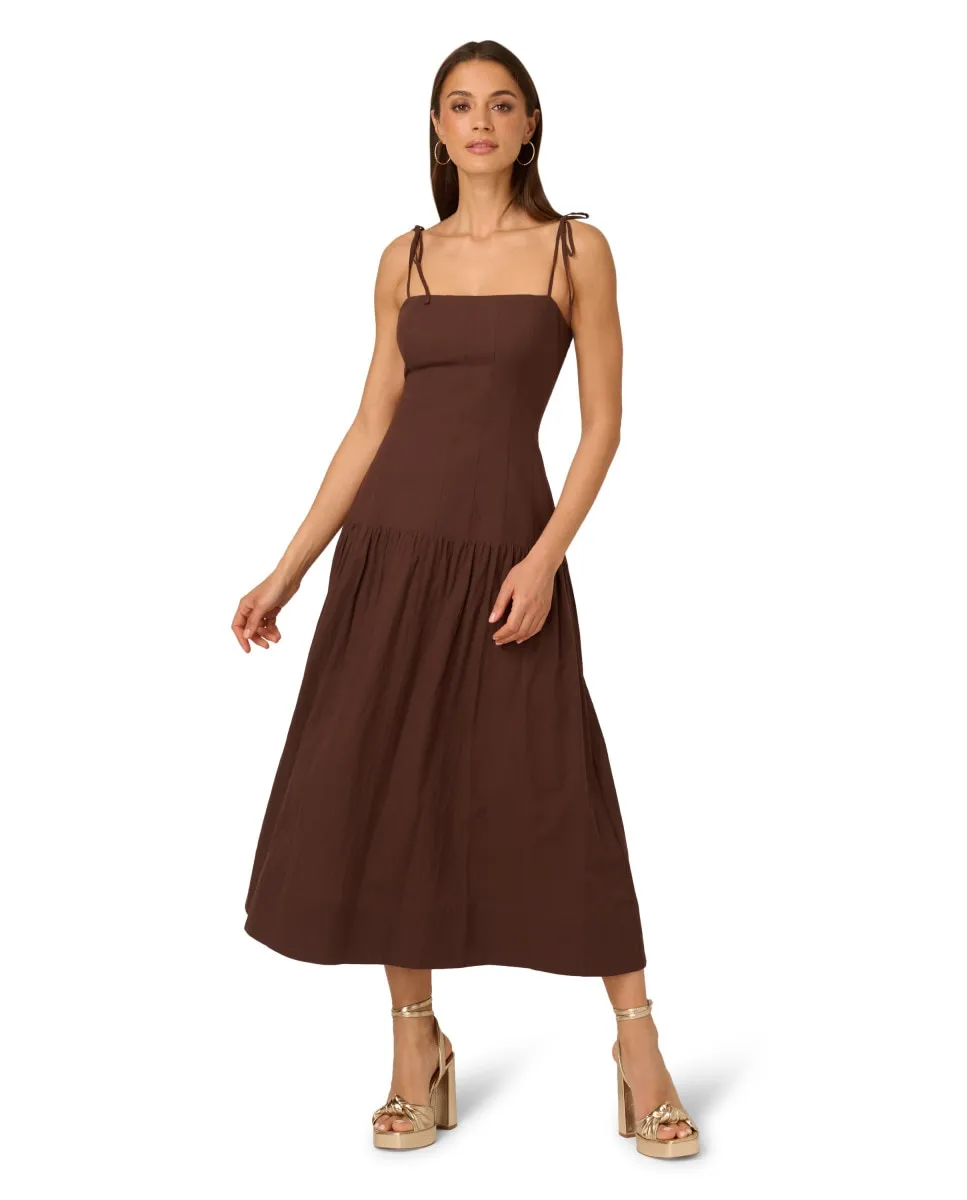 

Миди-платье на тонких бретелях Adrianna Papell, коричневый