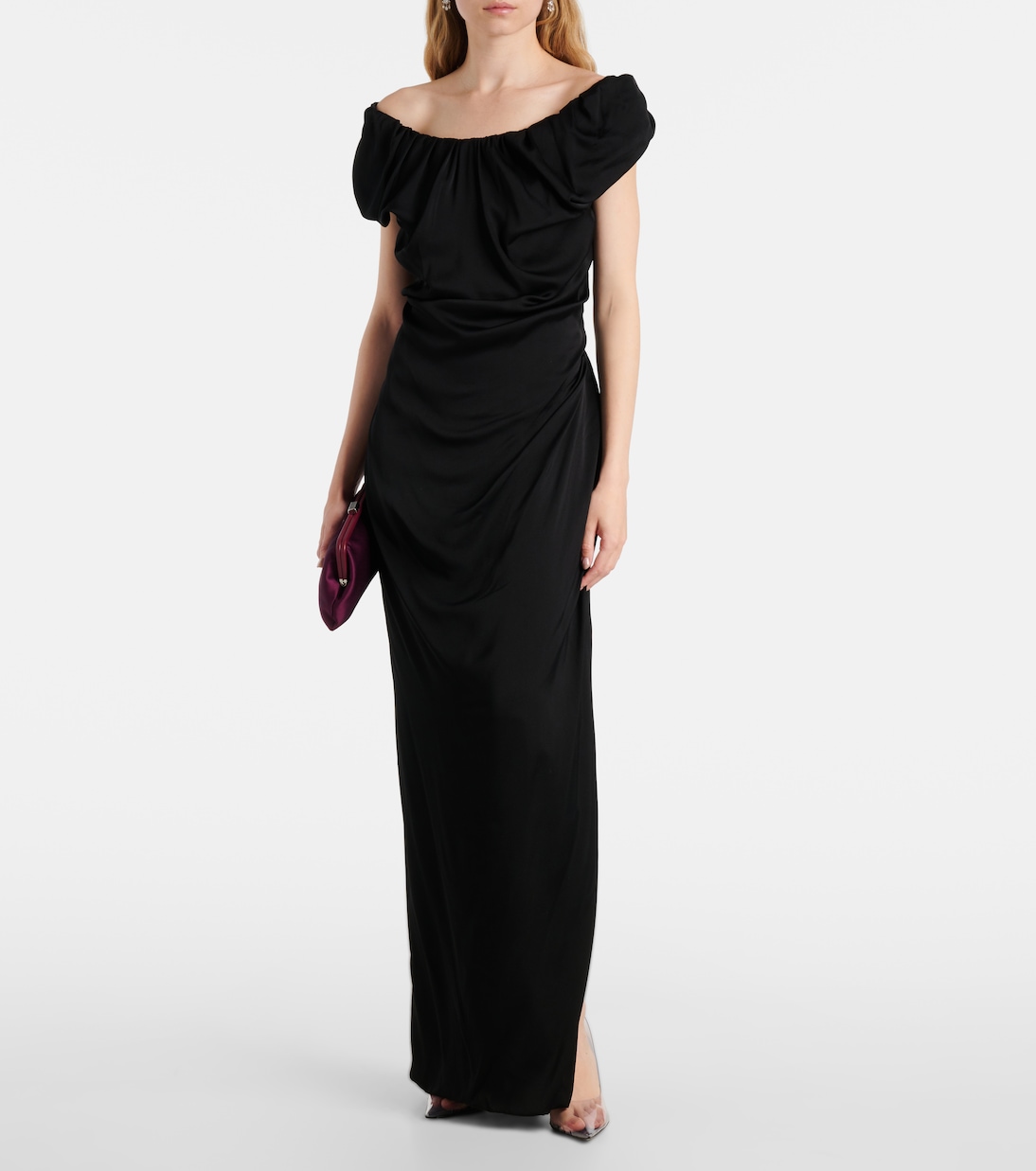 Длинное платье Ginnie из драпированного джерси Vivienne Westwood, AW-BLACK — фото 2
