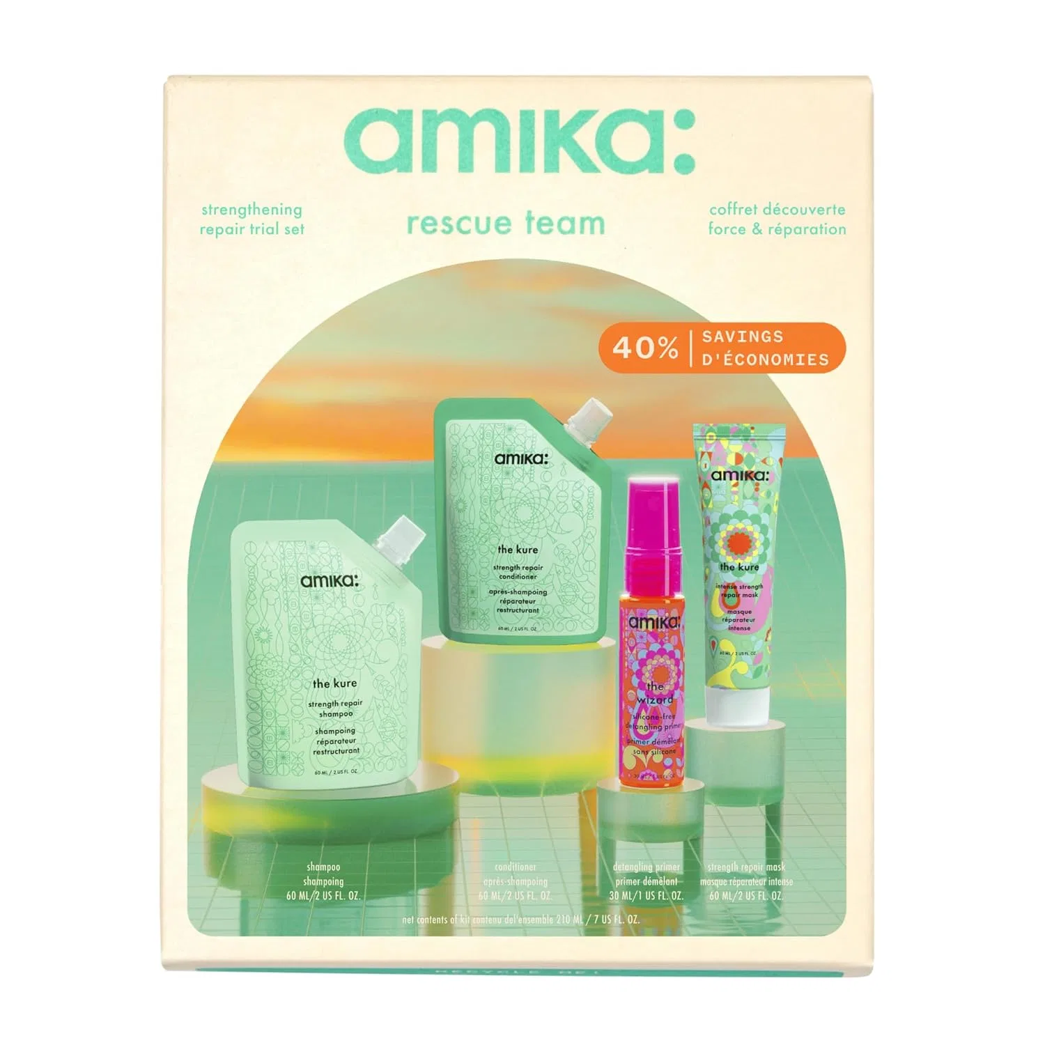 Набор для ухода за волосами «Rescue Team Hair Routine Trial Set» от amika Amika