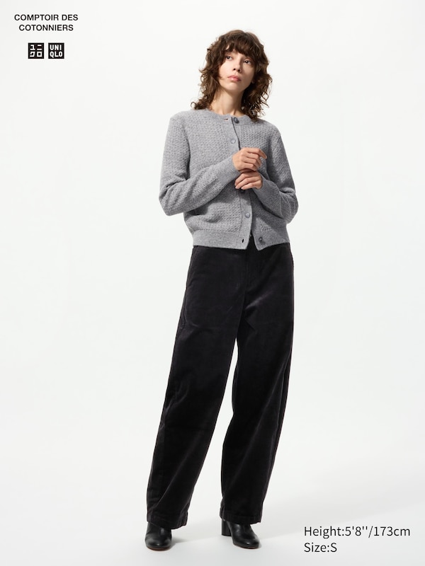 

Вельветовые брюки с изогнутым кроем (удлиненные) Uniqlo, 09 black