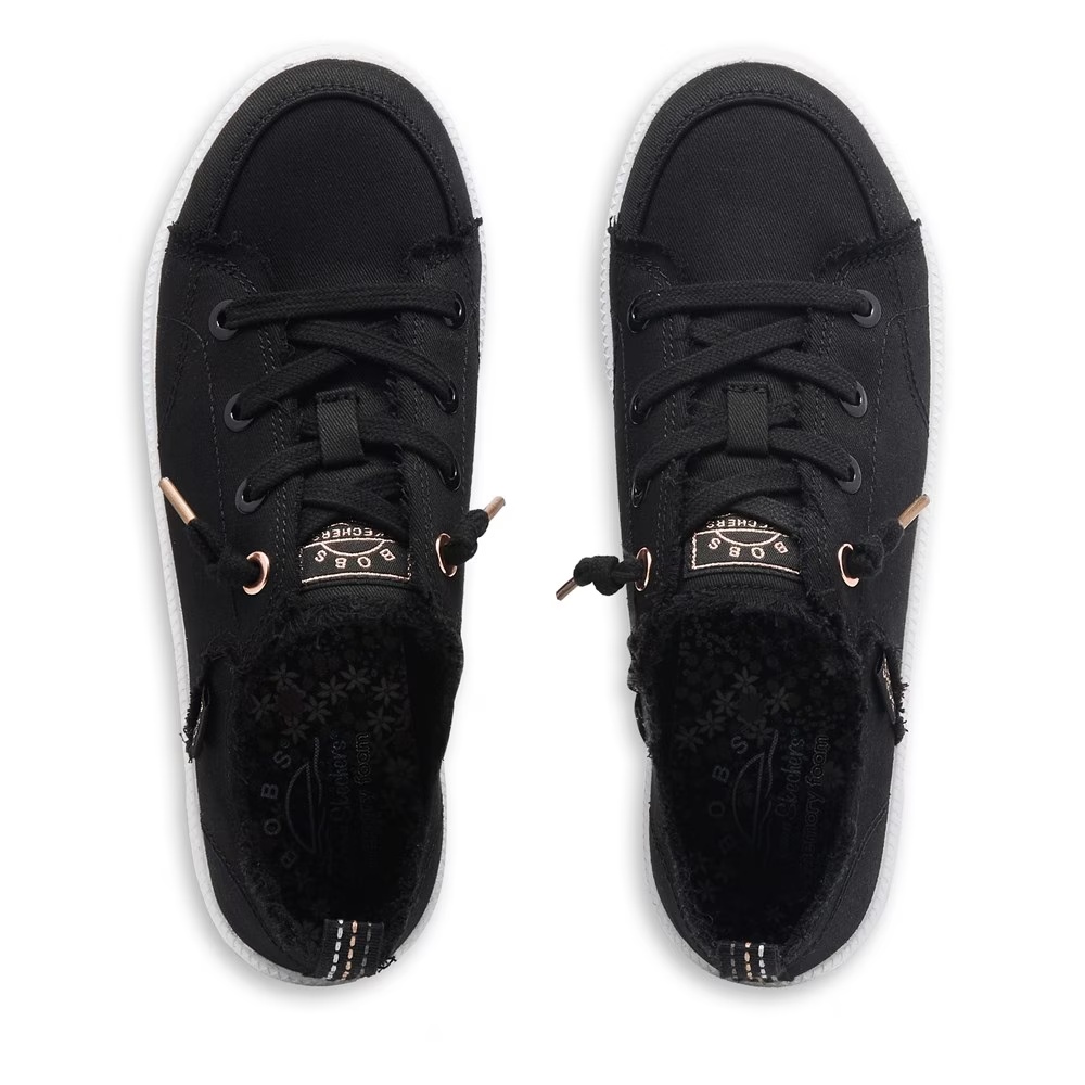 Кеды на платформе Bobs b cute 2.0 slip on canvas sneaker Skechers, black canvas — фото 4