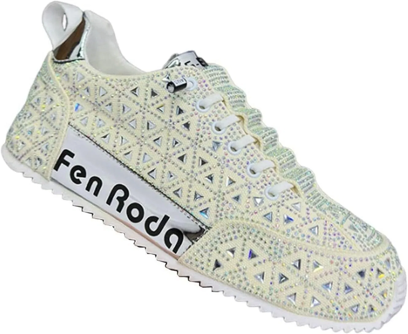 Generisch Laufschuhe Herren Sportschuhe Turnschuhe Joggingschuhe Кроссовки Bequeme Herren-Sneaker atmungsaktivem Stoff mit Strass-Print, stilvolle vielseitige Freizeitschuhe, Weiß — фото 2