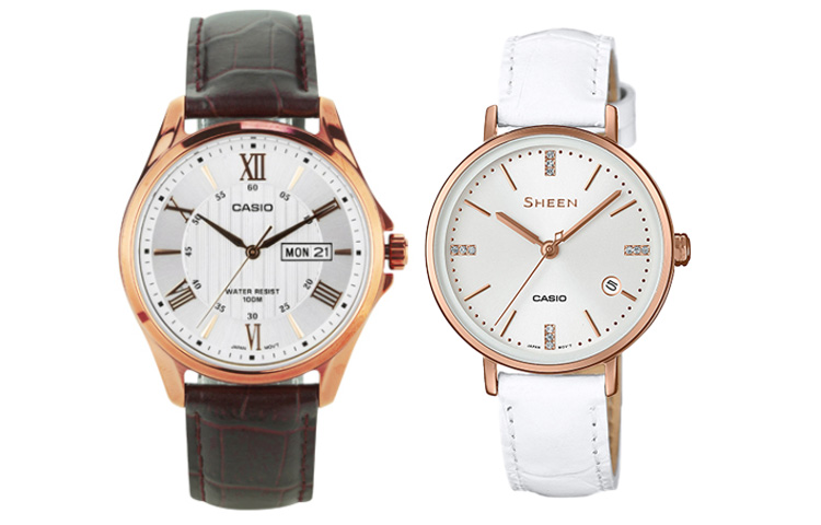 

Унисекс парные настольные часы серии Silver Watch CASIO