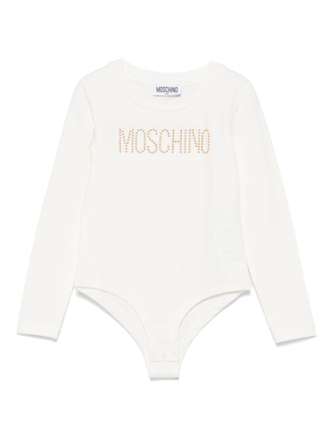 

Moschino Kids боди с логотипом и заклепками, белый
