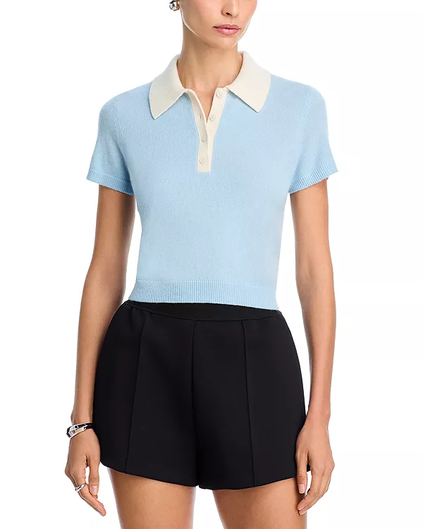 

Кашемировая футболка-поло Sanders Simkhai, синий