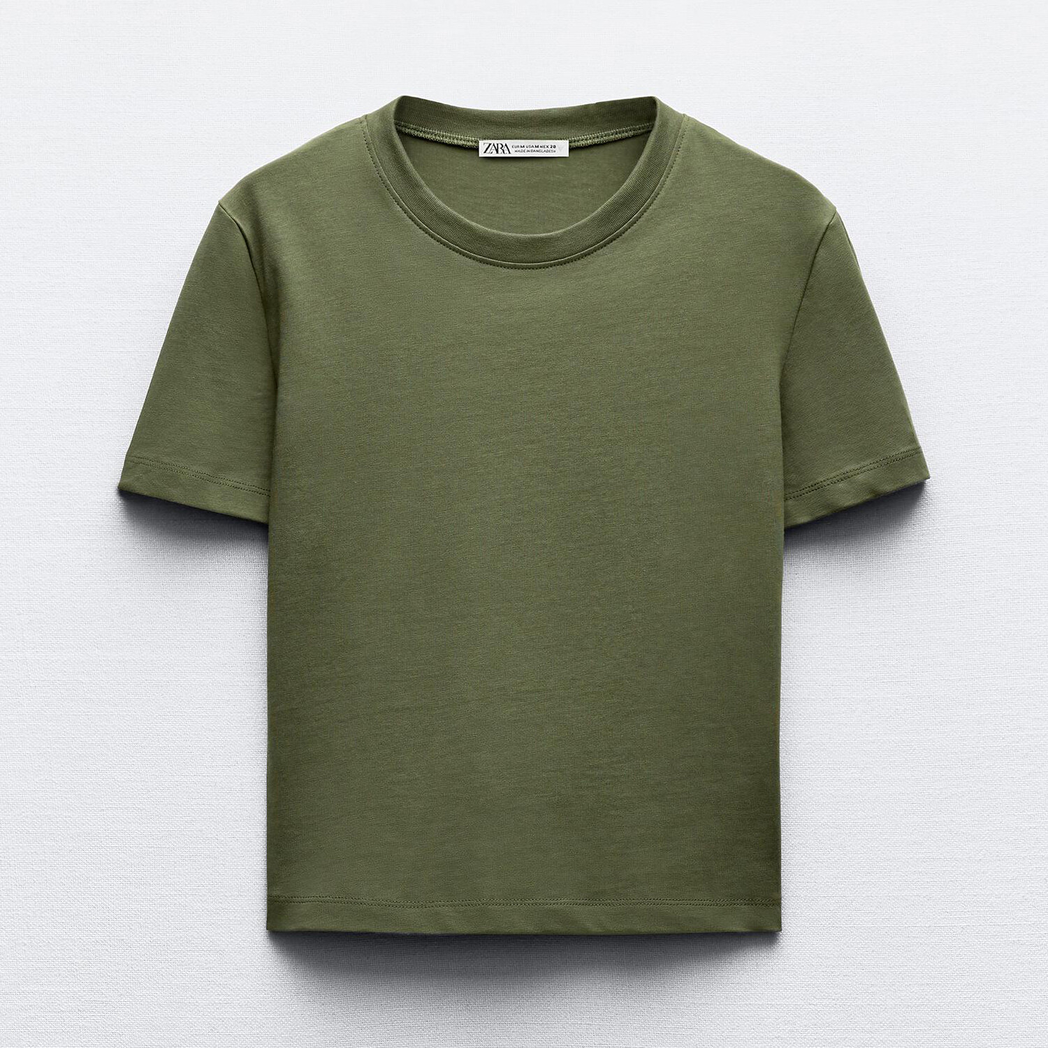 

Футболка Zara Short Sleeve, хаки
