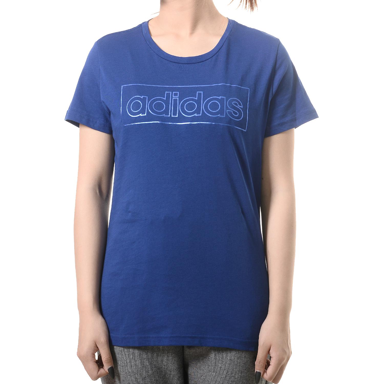 

Adidas Футболка женская синяя, Синий, Adidas Футболка женская синяя