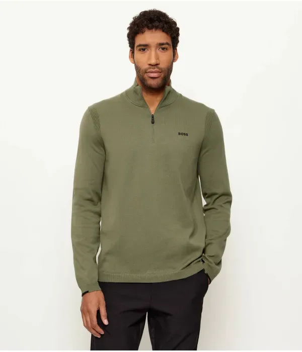 Свитер KN_Ever-X QZ regular fit Boss Green, зеленый