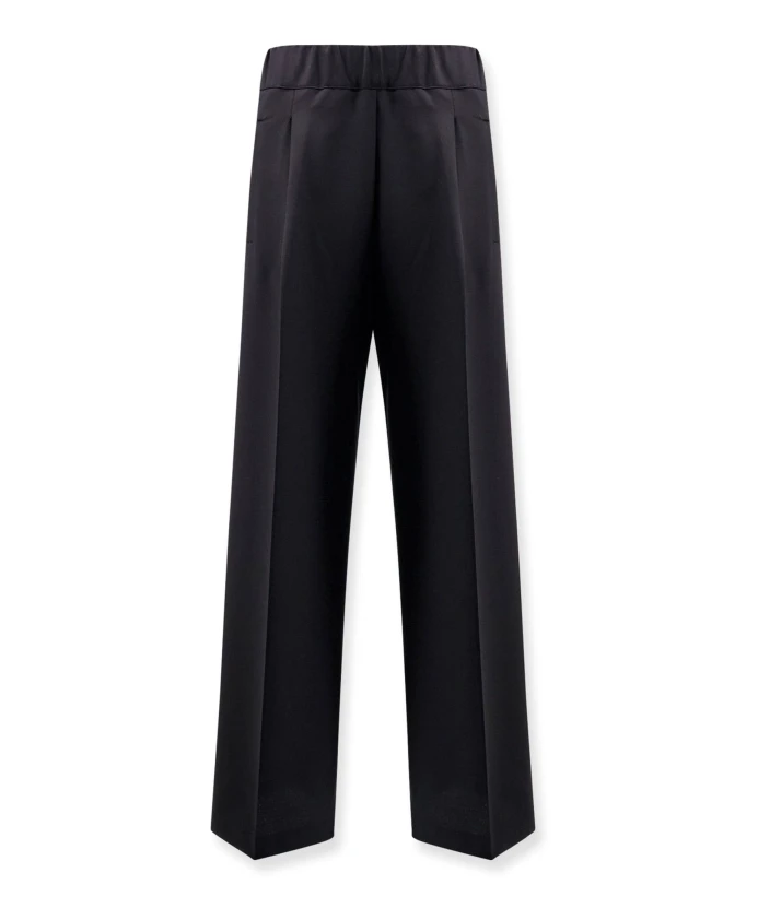 

Черные шерстяные брюки с широкими штанинами Semicouture, черный