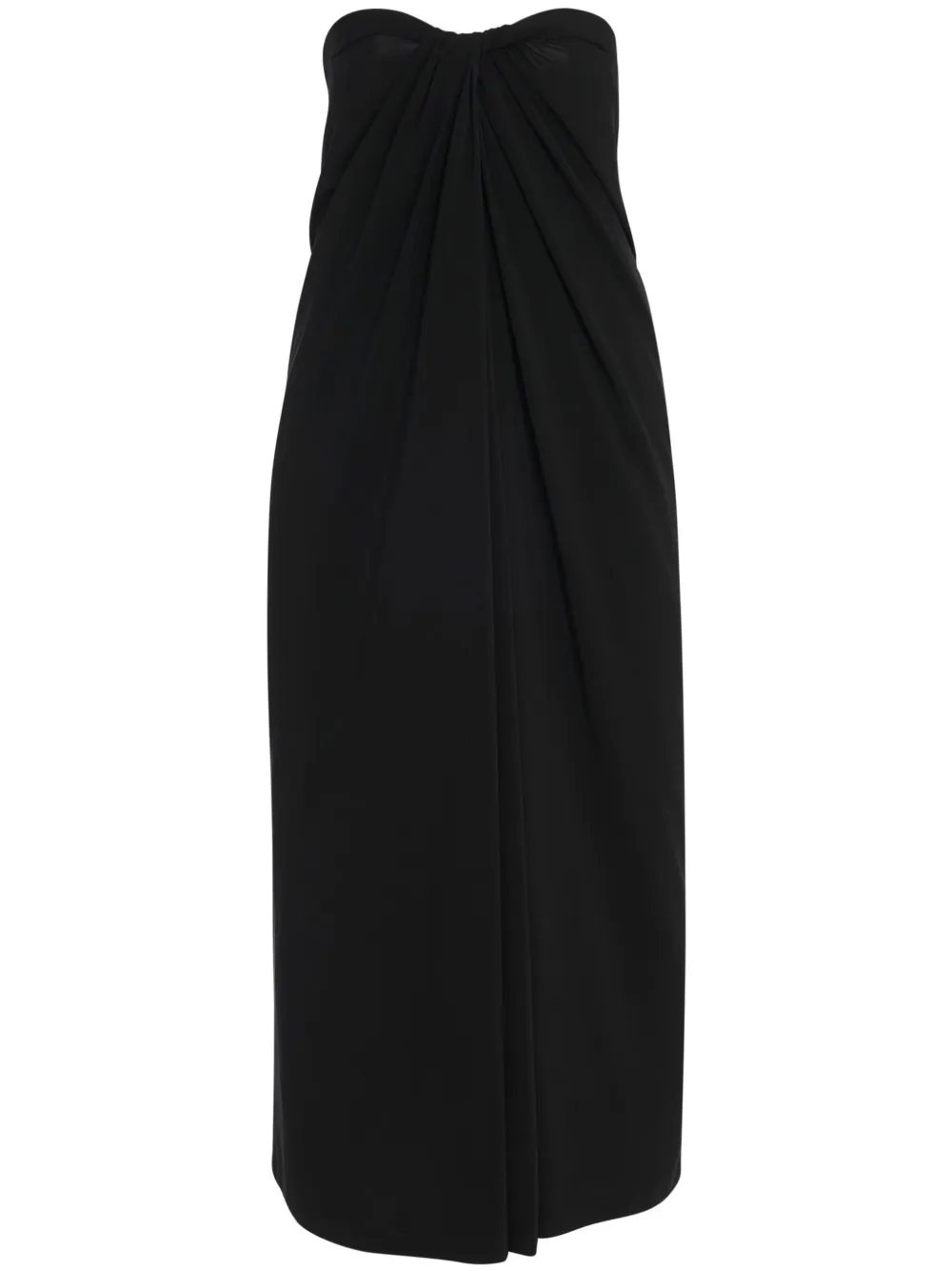 

Платье макси Twist без бретелей Rosetta Getty, черный