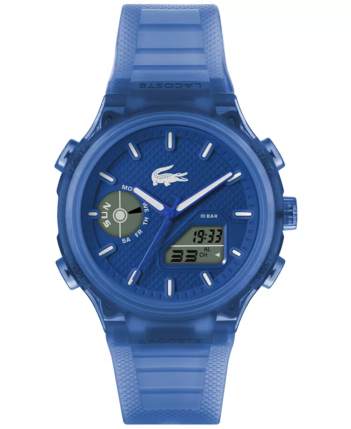 

Мужские часы LC33 с синим силиконовым ремешком, 45 мм Lacoste