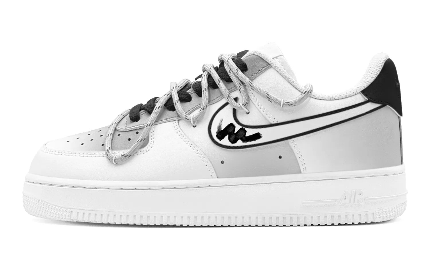 Кроссовки с принтом Nike Air Force 1 Black — фото 3