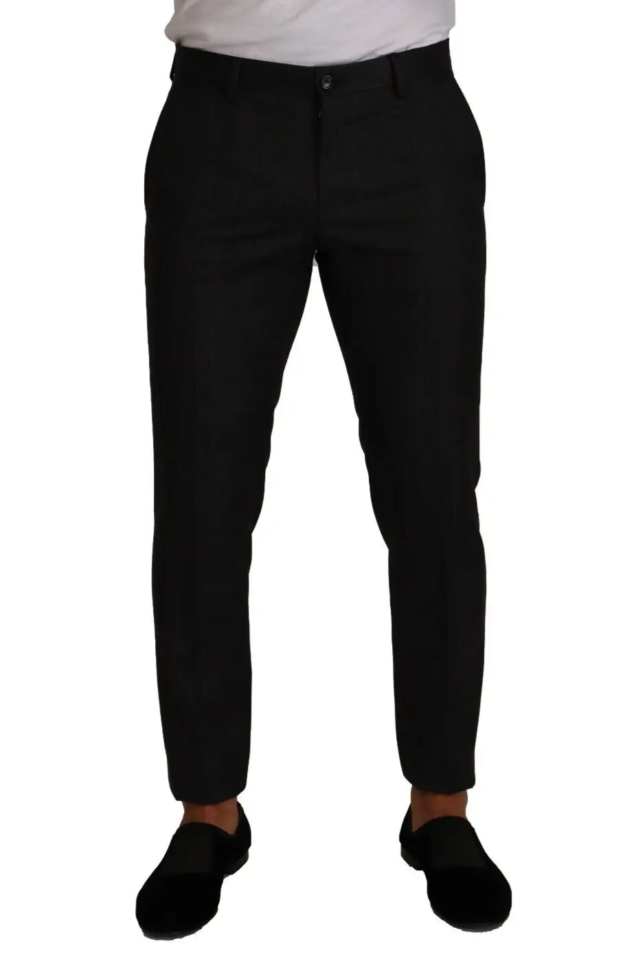 Элегантные серые клетчатые брюки Slim Fit Dolce & Gabbana