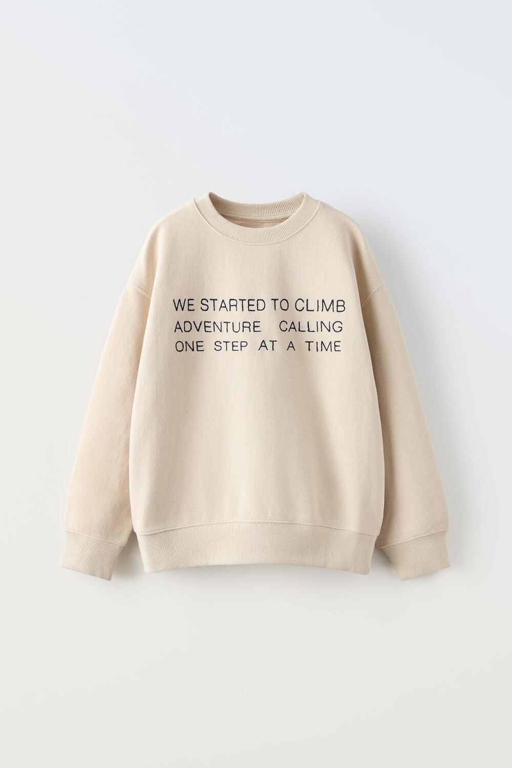 

Толстовка пике с вышитым лозунгом ZARA, экрю