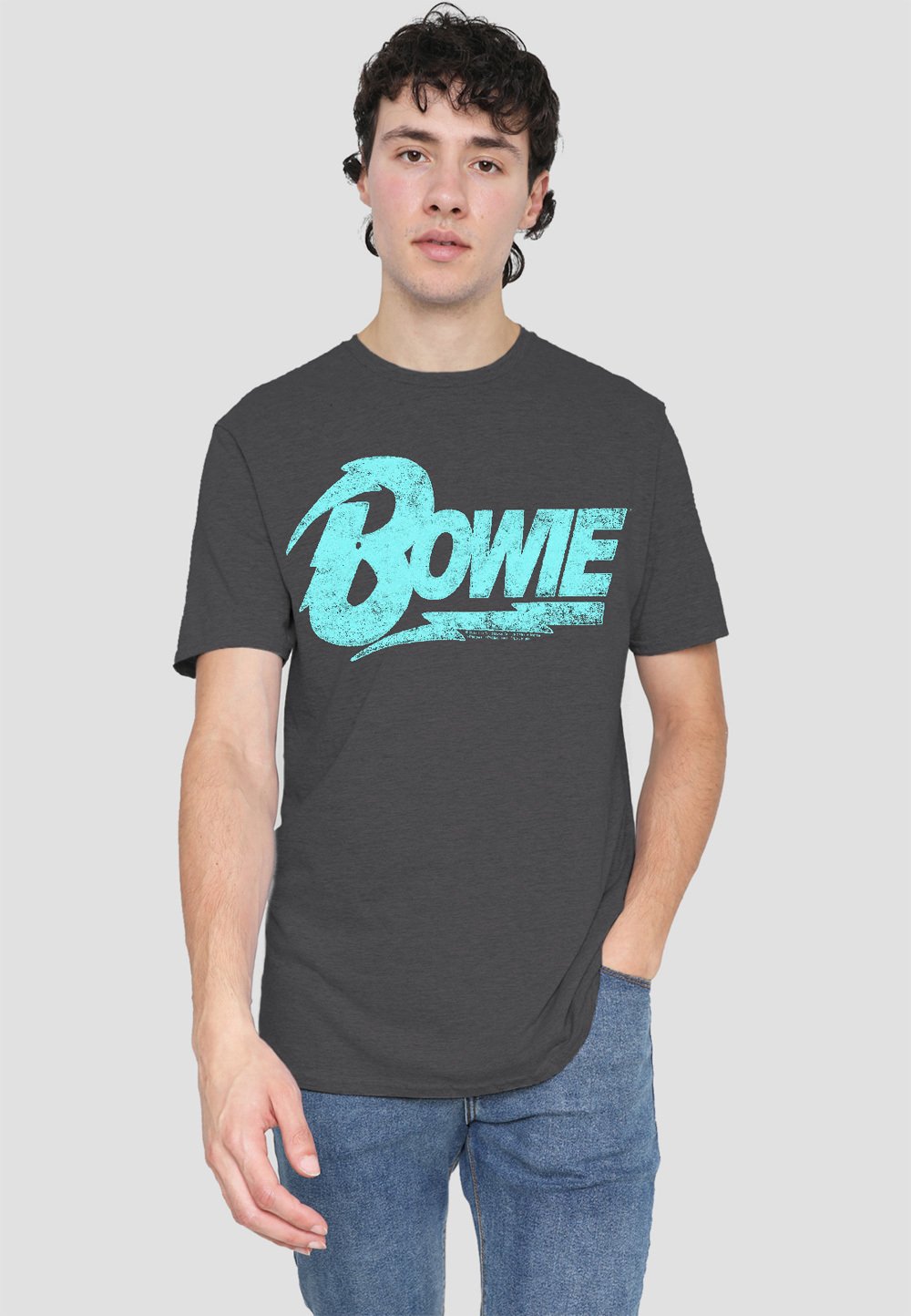 

Футболка с принтом DAVID BOWIE LOGO Cotton Soul, антрацит