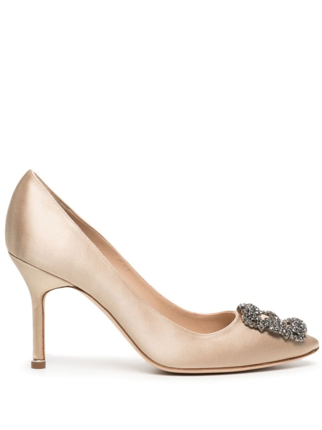 

Атласные туфли-лодочки Hangisi Manolo Blahnik, бежевый