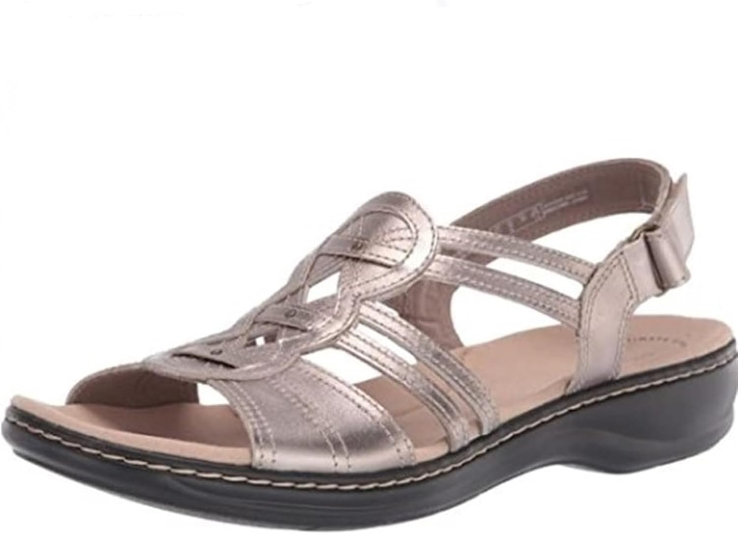 

Женские босоножки на танкетке, удобные кожаные ортопедические сандалии для ходьбы, повседневные летние слипоны с поддержкой свода стопы, открытым носком и ремешком на щиколотке, комфортные для ходьбы весь день Generic, золотой