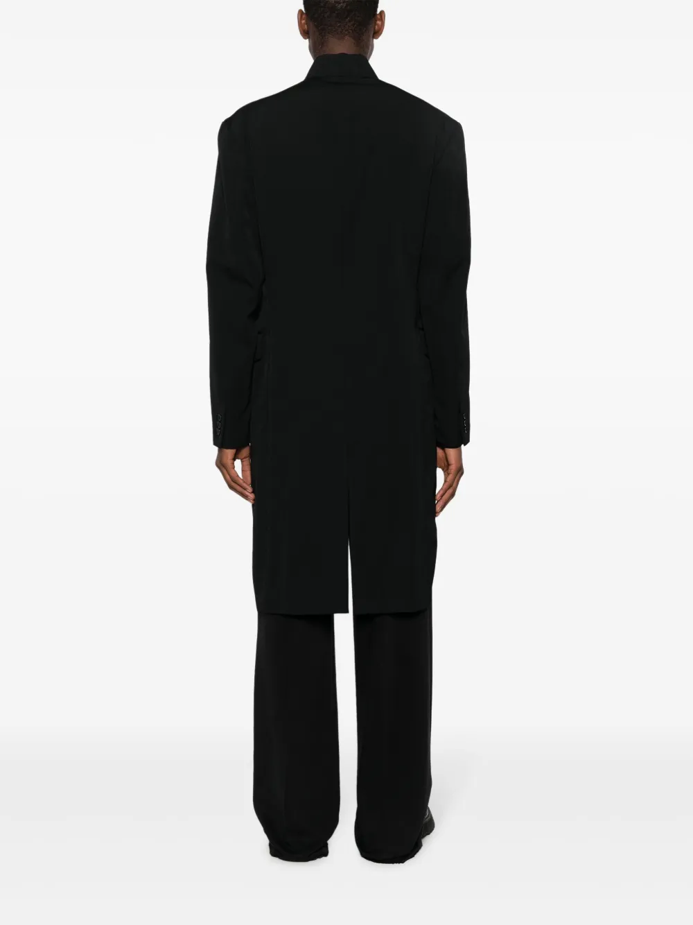 Пальто асимметричного кроя Yohji Yamamoto, черный — фото 4
