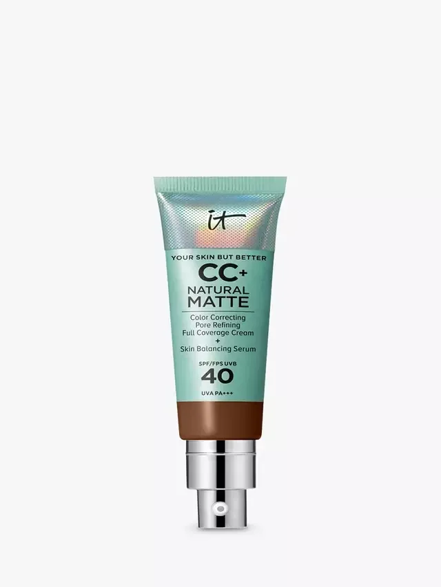 Тональный крем CC+ Natural Matte Foundation SPF 40 для лучшей кожи IT Cosmetics, Deep Bronze