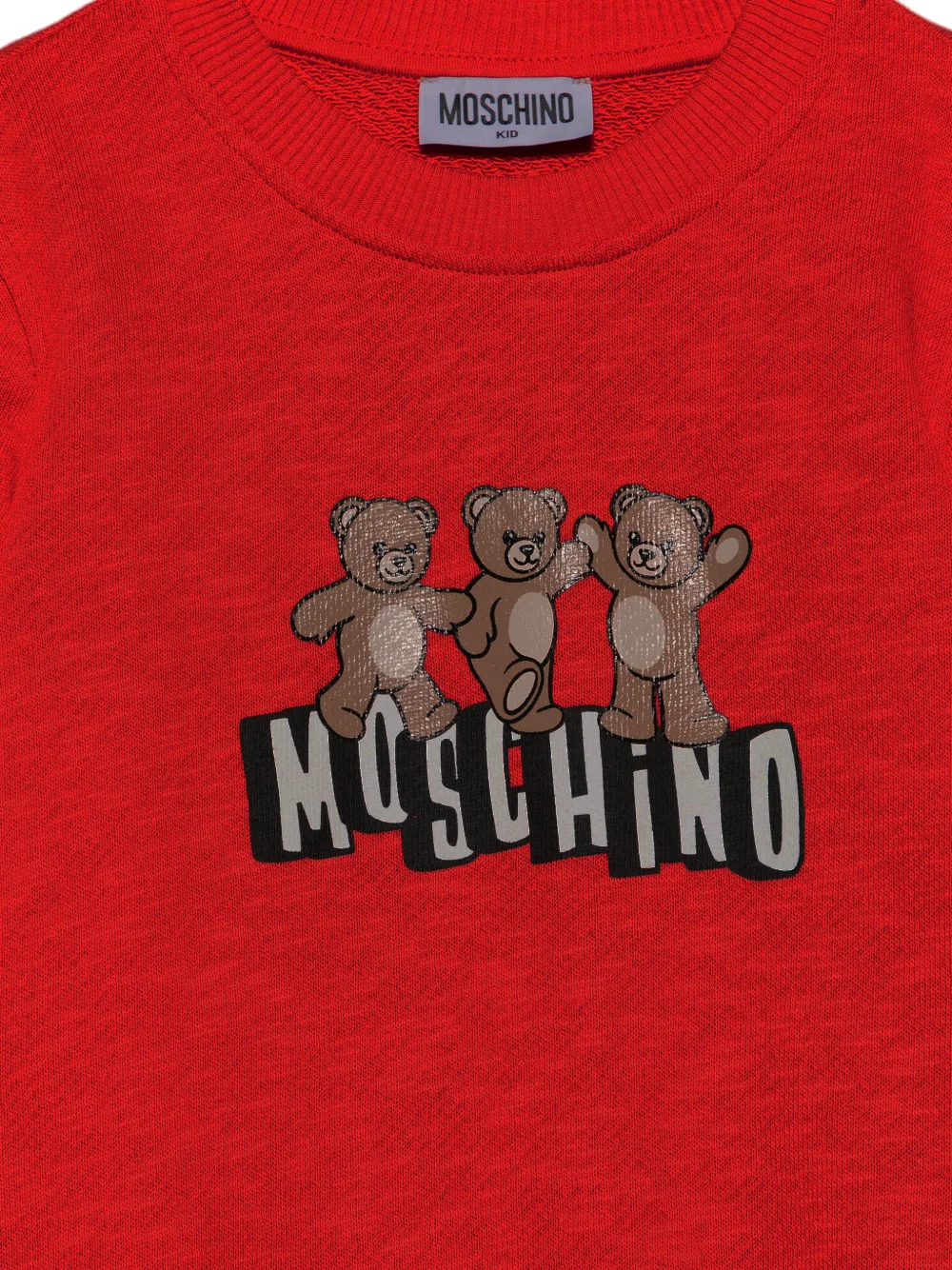 Свитшот с графическим изображением Тедди Moschino Kids, красный — фото 3