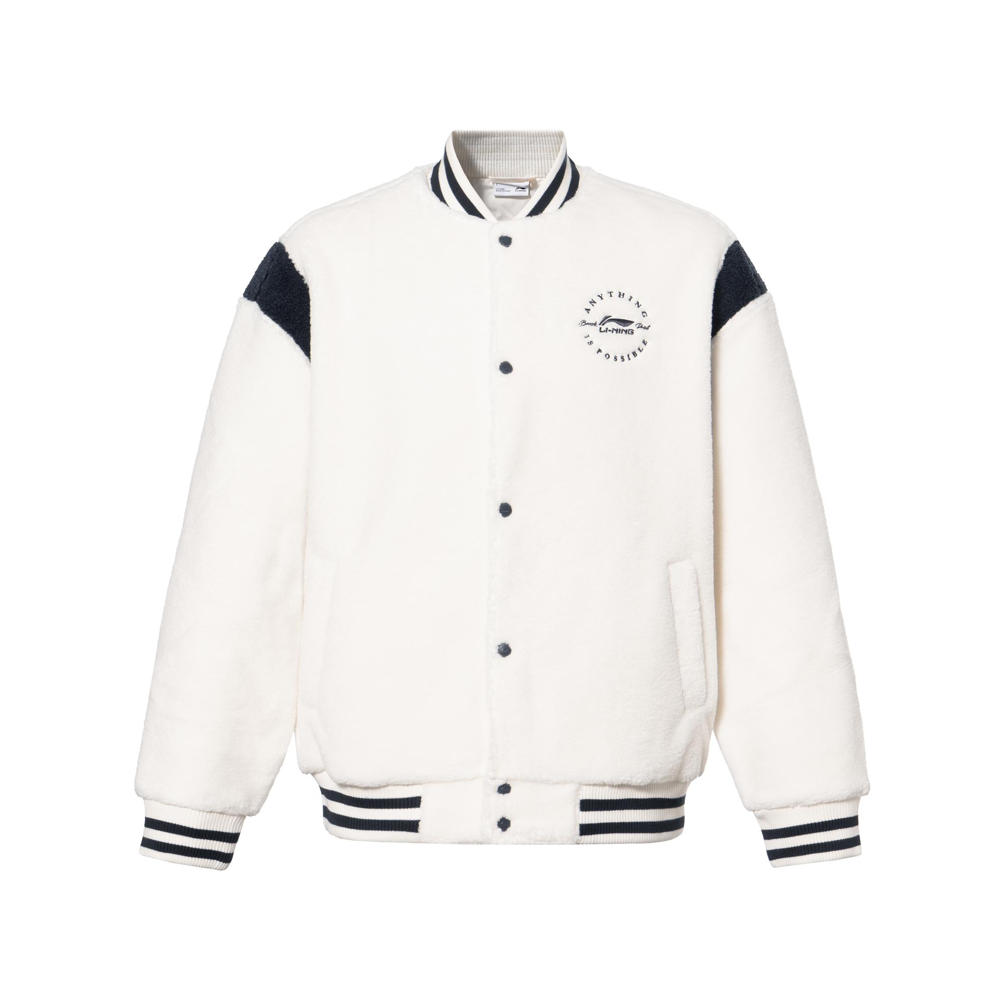 

LINING Стильная бейсбольная куртка мужская белая, White