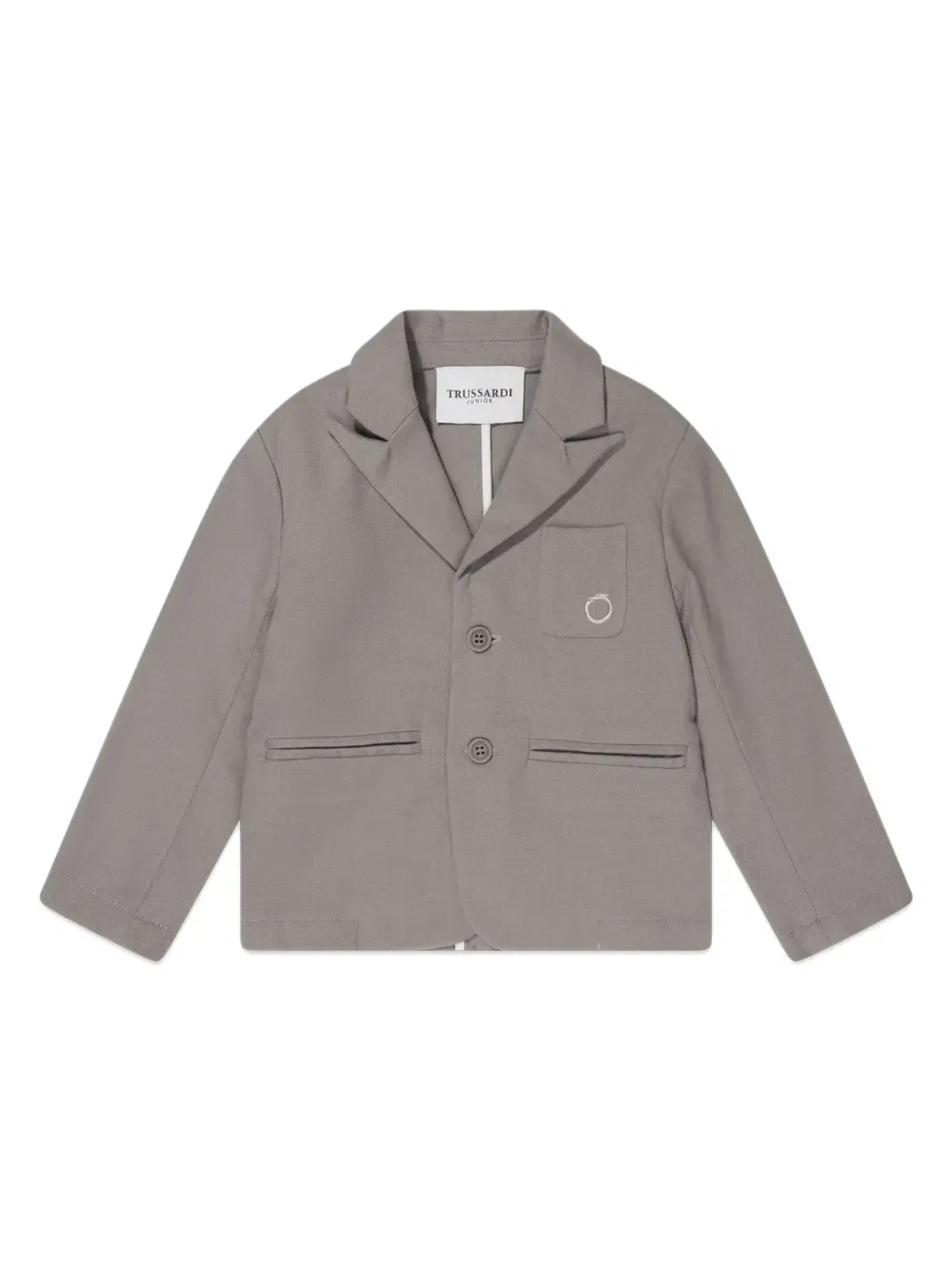 Однобортный блейзер Gramlin Trussardi Junior, серый