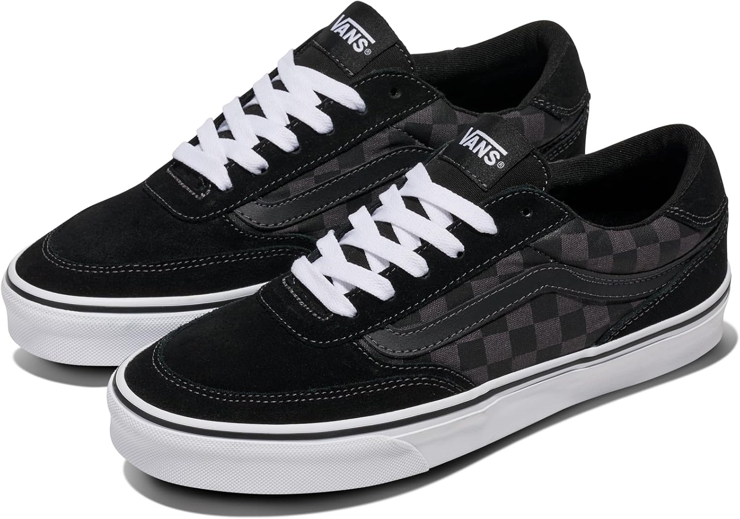 Vans Mens Brooklyn Ls Shoe | Кроссовки Low-top для повседневной носки, прогулок, работы и моды, Checkerboard Black/Asphalt — фото 2