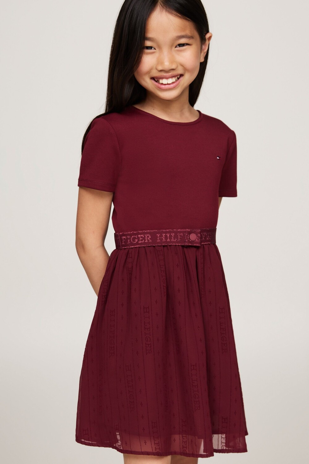 

Платье из тюля Punto с длинными рукавами Tommy Hilfiger, красный