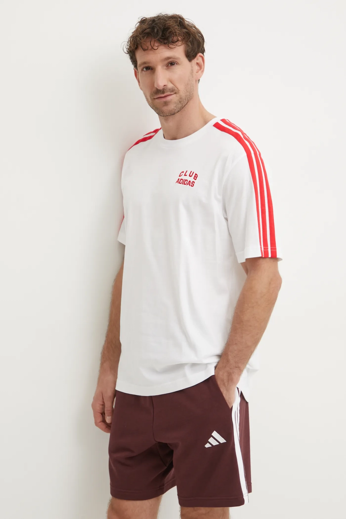 

MC COLLE Университетская хлопковая футболка adidas, белый