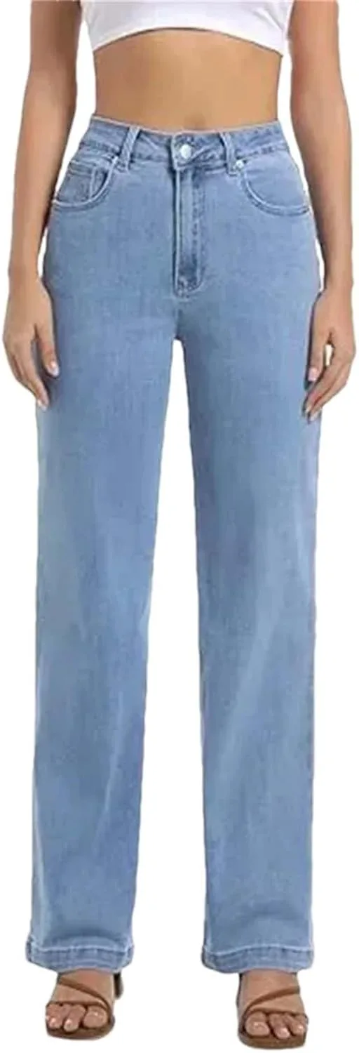 

Женские джинсы с высокой талией и широкими штанинами Hndudnff