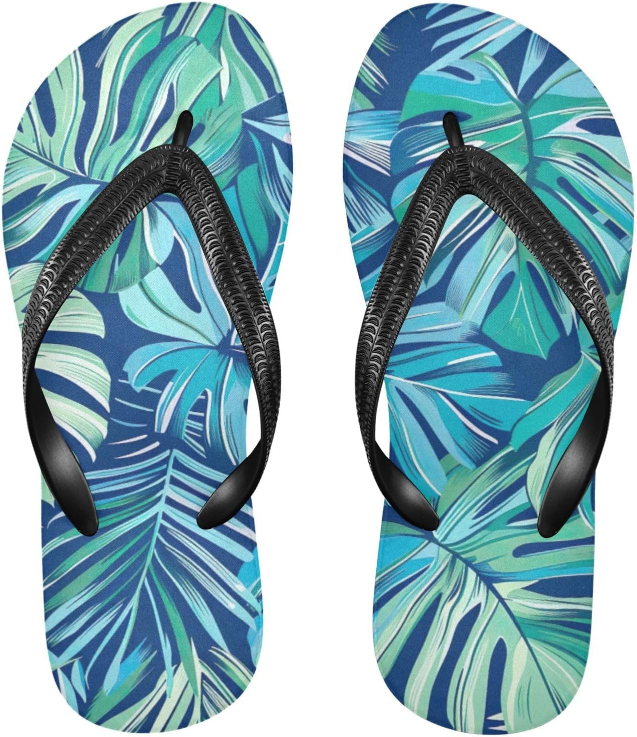 

Женские и мужские пляжные сандалии-шлепанцы Tropical Palm Flip Flop для лета, для душа Kfbe, Leaves