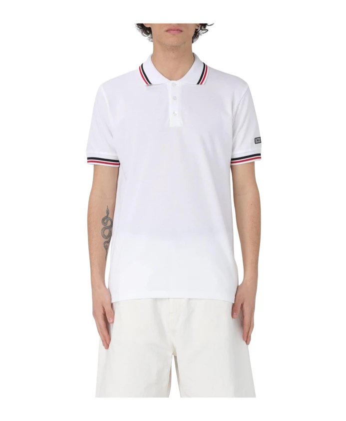 

Рубашка-Поло с короткими рукавами и декоративными полосками. Gcds, белый