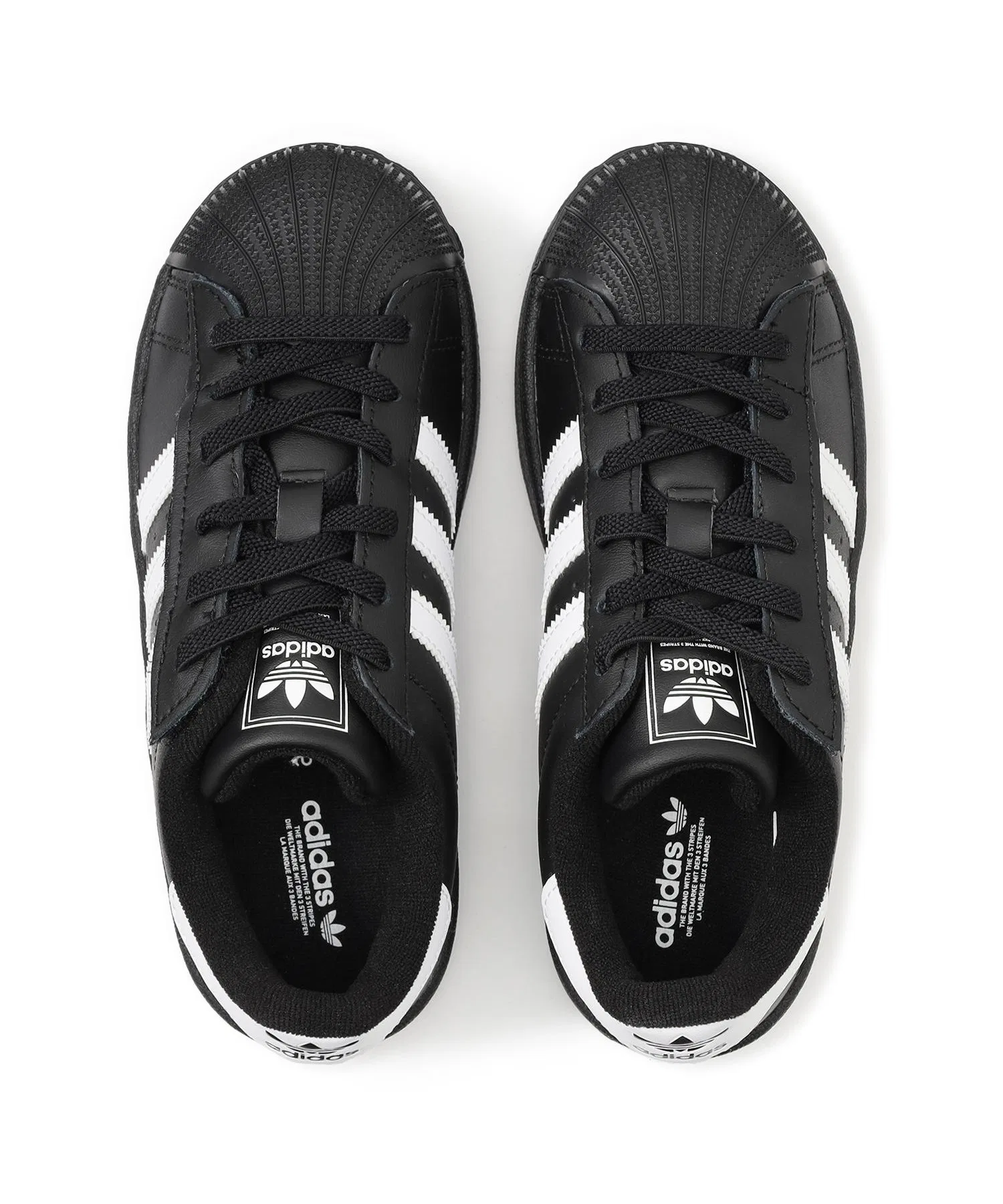 Детские кроссовки adidas SUPERSTAR II CF EL из натуральной кожи чёрные — фото 4