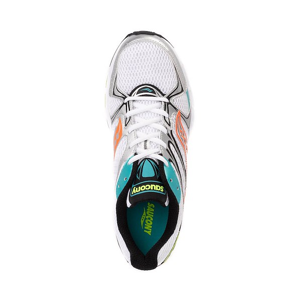 Кроссовки Saucony Ride Millennium Athletic Shoe, цвет White/Mutant Green/Orange — фото 2