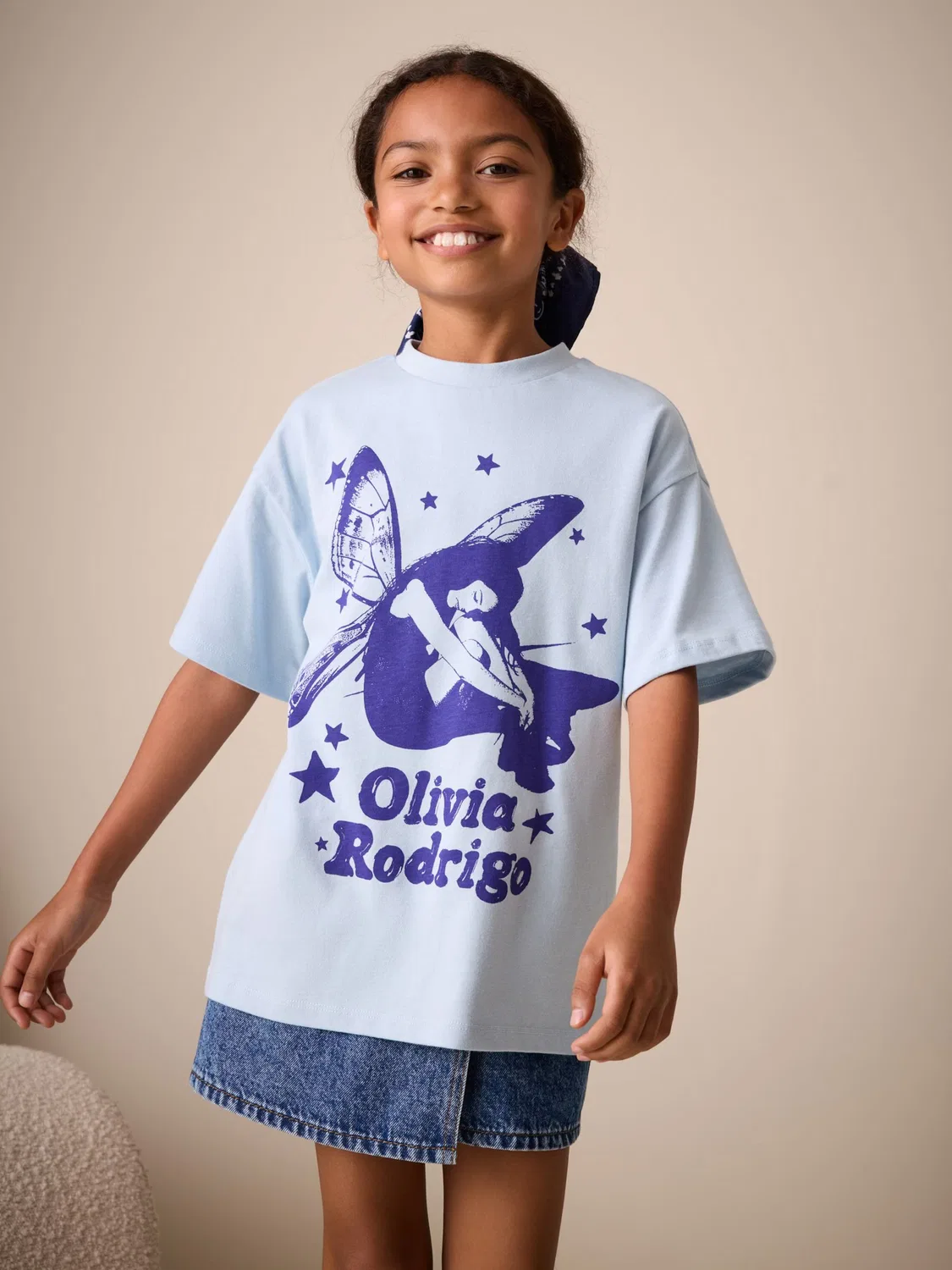 Футболка 'Olivia Rodrigo' Next, Blue/Light Blue — фото 4