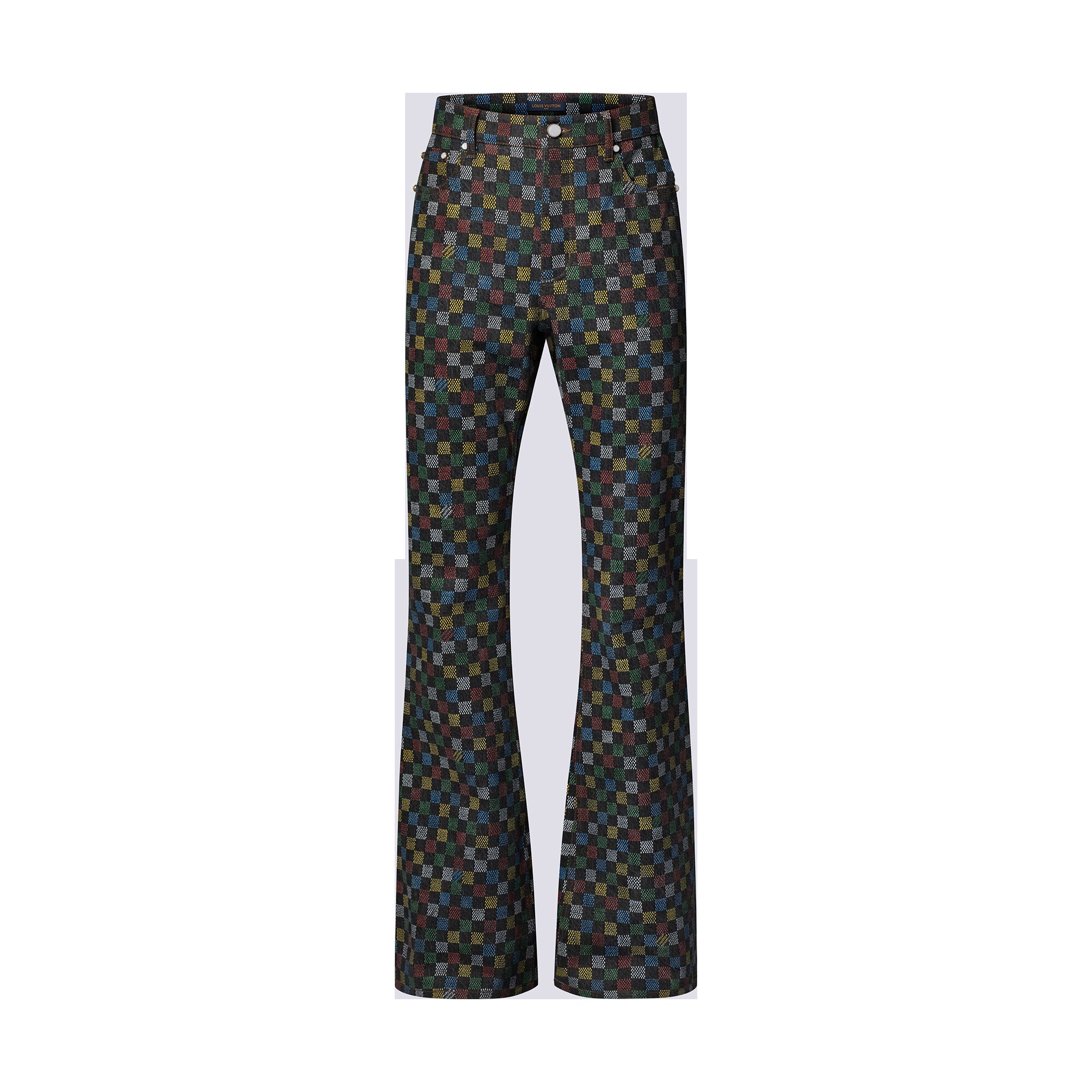 

Расклешенные джинсовые брюки Damier Louis Vuitton, мультиколор