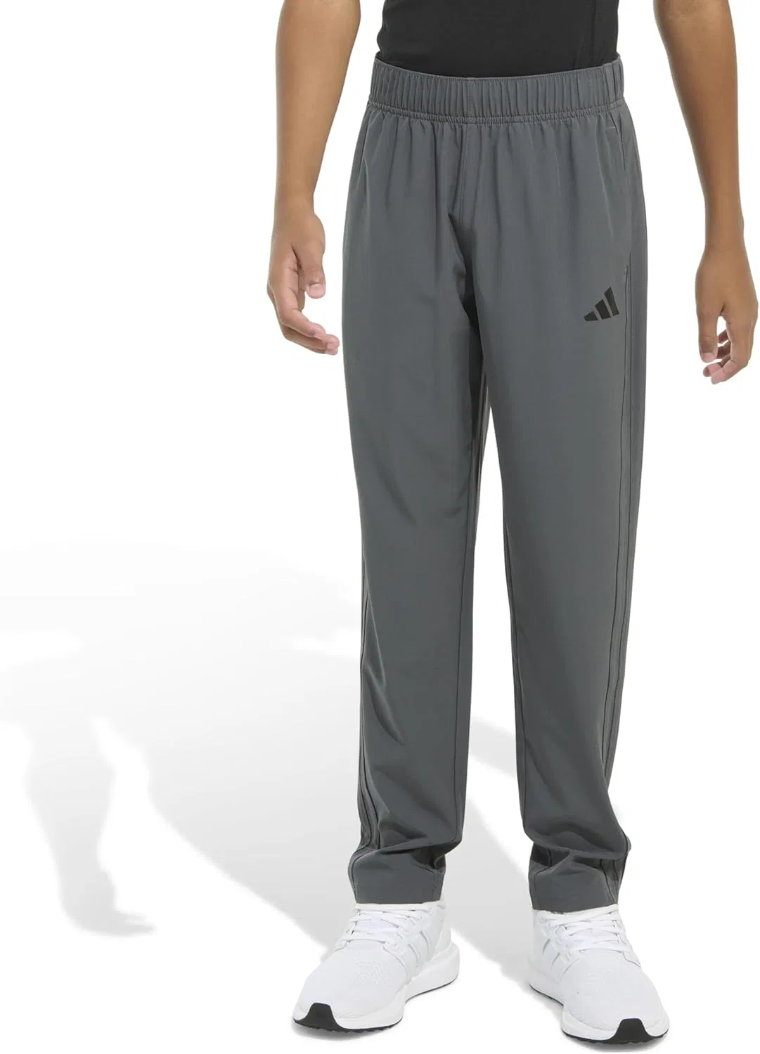 Детские брюки Adidas из эластичной ткани с тремя полосками, Grey Six — фото 3